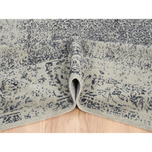 Load image into Gallery viewer, 9&#39;x12&#39; Light Gray Fine Jacquard With Erased Design Wool And Plant Based Silk Hand Loomed Oriental Rug FWR379782