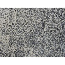 Load image into Gallery viewer, 9&#39;x12&#39; Light Gray Fine Jacquard With Erased Design Wool And Plant Based Silk Hand Loomed Oriental Rug FWR379782