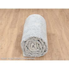 Load image into Gallery viewer, 9&#39;x12&#39; Light Gray Fine Jacquard With Erased Design Wool And Plant Based Silk Hand Loomed Oriental Rug FWR379782