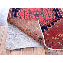 Load image into Gallery viewer, 2&#39;4&quot;x6&#39;5&quot; Blush Red, Vintage Northwest Persian With Geometric Pattern, 100% Wool, Hand Knotted, Cropped Thin, Even Wear, Sides And Ends Professionally Secured, Good Condition, Runner, Oriental Rug FWR3792