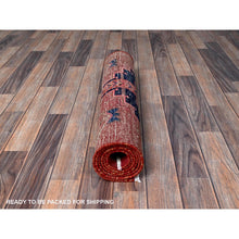 Load image into Gallery viewer, 2&#39;4&quot;x6&#39;5&quot; Blush Red, Vintage Northwest Persian With Geometric Pattern, 100% Wool, Hand Knotted, Cropped Thin, Even Wear, Sides And Ends Professionally Secured, Good Condition, Runner, Oriental Rug FWR3792