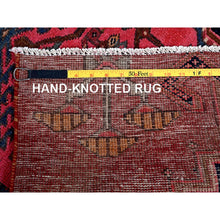Load image into Gallery viewer, 2&#39;4&quot;x6&#39;5&quot; Blush Red, Vintage Northwest Persian With Geometric Pattern, 100% Wool, Hand Knotted, Cropped Thin, Even Wear, Sides And Ends Professionally Secured, Good Condition, Runner, Oriental Rug FWR3792