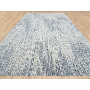 12'x18' Light Gray Fine Jacquard Modern Wool And Art Silk Hand Loomed Oriental Oversized Rug FWR379812