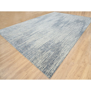 12'x18' Light Gray Fine Jacquard Modern Wool And Art Silk Hand Loomed Oriental Oversized Rug FWR379812