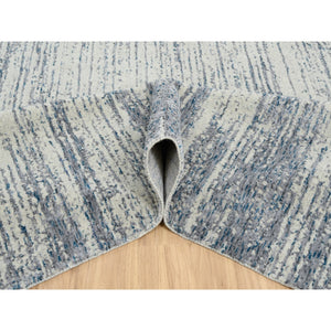 12'x18' Light Gray Fine Jacquard Modern Wool And Art Silk Hand Loomed Oriental Oversized Rug FWR379812