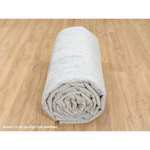 12'x18' Light Gray Fine Jacquard Modern Wool And Art Silk Hand Loomed Oriental Oversized Rug FWR379812