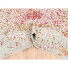 Load image into Gallery viewer, 12&#39;1&quot;x15&#39; Ivory Persian Erased Medallion Design Wool And Pure Silk Hand Knotted Oriental Oversized Rug FWR379824
