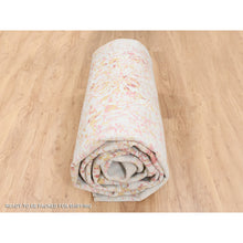 Load image into Gallery viewer, 12&#39;1&quot;x15&#39; Ivory Persian Erased Medallion Design Wool And Pure Silk Hand Knotted Oriental Oversized Rug FWR379824