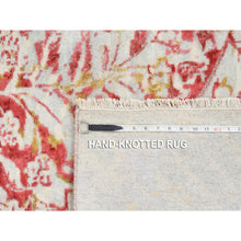 Load image into Gallery viewer, 12&#39;1&quot;x15&#39; Ivory Persian Erased Medallion Design Wool And Pure Silk Hand Knotted Oriental Oversized Rug FWR379824