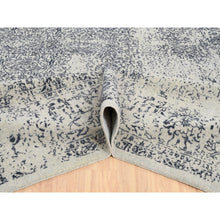 Load image into Gallery viewer, 12&#39;x18&#39;2&quot; Wool And Plant Based Silk Hand Loomed Light Gray Fine Jacquard With Erased Design Oriental Oversized Rug FWR379830