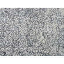 Load image into Gallery viewer, 12&#39;x18&#39;2&quot; Wool And Plant Based Silk Hand Loomed Light Gray Fine Jacquard With Erased Design Oriental Oversized Rug FWR379830