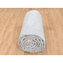 Load image into Gallery viewer, 12&#39;x18&#39;2&quot; Wool And Plant Based Silk Hand Loomed Light Gray Fine Jacquard With Erased Design Oriental Oversized Rug FWR379830