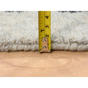 12'x18'2" Wool And Plant Based Silk Hand Loomed Light Gray Fine Jacquard With Erased Design Oriental Oversized Rug FWR379830