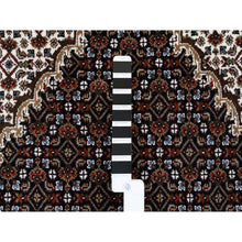 Load image into Gallery viewer, 3&#39;10&quot;x10&#39;4&quot; Wool Black Tabriz Mahi With Fish Medallions Design Hand Knotted Wide Runner Oriental Rug FWR379920