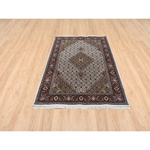 Load image into Gallery viewer, 4&#39;1&quot;x6&#39;2&quot; Ivory Tabriz Mahi Wool And Silk Fish Medallion Design Hand Knotted Fine Oriental Rug FWR380064