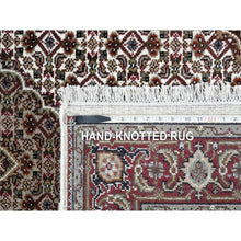 Load image into Gallery viewer, 4&#39;1&quot;x6&#39;2&quot; Ivory Tabriz Mahi Wool And Silk Fish Medallion Design Hand Knotted Fine Oriental Rug FWR380064