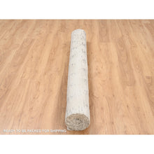 Load image into Gallery viewer, 6&#39;x9&#39; Undyed Natural Wool Ivory Tone On Tone Repetitive Curvilinear Design Hand Knotted Oriental Rug FWR380250