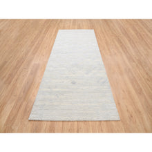 Load image into Gallery viewer, 4&#39;1&quot;x10&#39;1&quot; Modern Design Hand Spun Undyed Natural Wool Hand Knotted Ivory Oriental Wide Runner Rug FWR380262