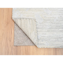 Load image into Gallery viewer, 4&#39;1&quot;x10&#39;1&quot; Modern Design Hand Spun Undyed Natural Wool Hand Knotted Ivory Oriental Wide Runner Rug FWR380262