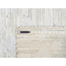 Load image into Gallery viewer, 4&#39;1&quot;x10&#39;1&quot; Modern Design Hand Spun Undyed Natural Wool Hand Knotted Ivory Oriental Wide Runner Rug FWR380262