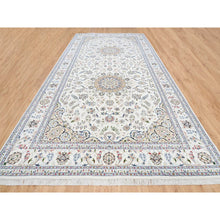 Load image into Gallery viewer, 8&#39;x16&#39;2&quot; Ivory Nain With Center Medallion Flower Design 250 Kpsi Wool Hand Knotted Oriental Wide Gallery Size Runner Rug FWR380370