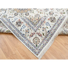 Load image into Gallery viewer, 8&#39;x16&#39;2&quot; Ivory Nain With Center Medallion Flower Design 250 Kpsi Wool Hand Knotted Oriental Wide Gallery Size Runner Rug FWR380370