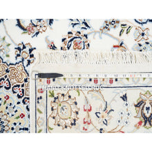 Load image into Gallery viewer, 4&#39;1&quot;x12&#39; Ivory Nain With Center Medallion Flower Design 250 Kpsi Wool Hand Knotted Oriental Wide Runner Rug FWR380394