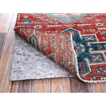 Load image into Gallery viewer, 2&#39;7&quot;x9&#39;3&quot; Ajax Red, Vintage Northwest Persian with Large Medallions Design, Shaved Down, Zero Pile, Distressed, Abrash, Sides and Ends Professionally Secured, Hand Knotted, Pure Wool, Runner, Oriental Rug Sh633 FWR3798