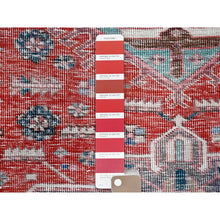 Load image into Gallery viewer, 2&#39;7&quot;x9&#39;3&quot; Ajax Red, Vintage Northwest Persian with Large Medallions Design, Shaved Down, Zero Pile, Distressed, Abrash, Sides and Ends Professionally Secured, Hand Knotted, Pure Wool, Runner, Oriental Rug Sh633 FWR3798