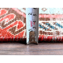 Load image into Gallery viewer, 2&#39;7&quot;x9&#39;3&quot; Ajax Red, Vintage Northwest Persian with Large Medallions Design, Shaved Down, Zero Pile, Distressed, Abrash, Sides and Ends Professionally Secured, Hand Knotted, Pure Wool, Runner, Oriental Rug Sh633 FWR3798