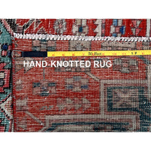 Load image into Gallery viewer, 2&#39;7&quot;x9&#39;3&quot; Ajax Red, Vintage Northwest Persian with Large Medallions Design, Shaved Down, Zero Pile, Distressed, Abrash, Sides and Ends Professionally Secured, Hand Knotted, Pure Wool, Runner, Oriental Rug Sh633 FWR3798