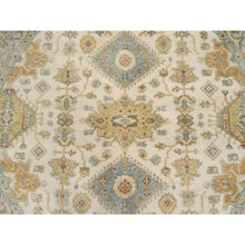 Load image into Gallery viewer, 6&#39;1&quot;x6&#39;1&quot; Hand Knotted Ivory With Soft Colors Karajeh Design Soft Pure Wool Oriental Round Rug FWR380514