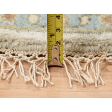Load image into Gallery viewer, 6&#39;1&quot;x6&#39;1&quot; Hand Knotted Ivory With Soft Colors Karajeh Design Soft Pure Wool Oriental Round Rug FWR380514