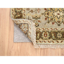 Load image into Gallery viewer, 3&#39;2&quot;x5&#39; Light Gray Karajeh Design With Tribal Medallions Hand Knotted Pure Wool Oriental Rug FWR380664