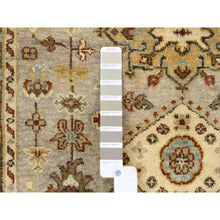 Load image into Gallery viewer, 3&#39;2&quot;x5&#39; Light Gray Karajeh Design With Tribal Medallions Hand Knotted Pure Wool Oriental Rug FWR380664