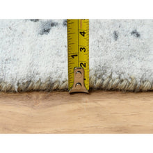 Load image into Gallery viewer, 8&#39;x8&#39; Hand Knotted Silver Gray Erased Persian Design Wool And Pure Silk Oriental Square Rug FWR380730