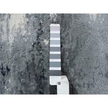 Load image into Gallery viewer, 4&#39;1&quot;x6&#39; Gray With Touches Of Ivory Abstract Design Wool And Silk Hand Knotted Oriental Rug FWR380772