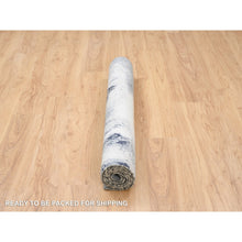 Load image into Gallery viewer, 4&#39;1&quot;x6&#39; Gray With Touches Of Ivory Abstract Design Wool And Silk Hand Knotted Oriental Rug FWR380772