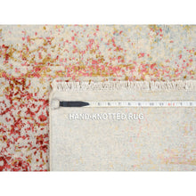 Load image into Gallery viewer, 2&#39;6&quot;x8&#39; Pink Persian Erased Medallion Design Wool And Pure Silk Hand Knotted Oriental Runner Rug FWR380778