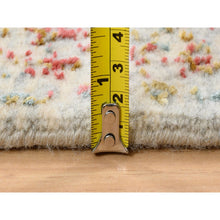 Load image into Gallery viewer, 2&#39;7&quot;x9&#39;9&quot; Persian Erased Medallion Design Wool And Pure Silk Hand Knotted Pink Oriental Runner Rug FWR380784