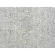 Load image into Gallery viewer, 8&#39;x10&#39;1&quot; Beige Wool And Plant Based Silk Hand Loomed Fine Jacquard With Erased Design Oriental Rug FWR380874