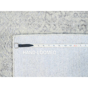 8'x10'1" Beige Wool and Plant Based Silk Hand Loomed Fine Jacquard with Erased Design Oriental Rug FWR380874