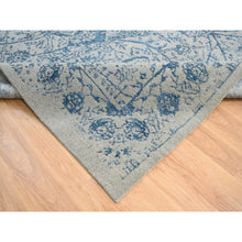 Load image into Gallery viewer, 11&#39;10&quot;x15&#39; Hand Loomed Gray Fine Jacquard With Sickle Leaf Design Wool And Plant Based Silk Oriental Oversized Rug FWR380880