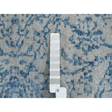 Load image into Gallery viewer, 11&#39;10&quot;x15&#39; Hand Loomed Gray Fine Jacquard With Sickle Leaf Design Wool And Plant Based Silk Oriental Oversized Rug FWR380880