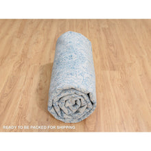 Load image into Gallery viewer, 10&#39;x10&#39; Gray Fine Jacquard With Sickle Leaf Design Wool And Plant Based Silk Hand Loomed Oriental Square Rug FWR380886