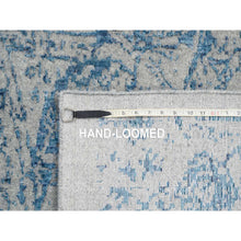 Load image into Gallery viewer, 10&#39;x10&#39; Gray Fine Jacquard with Sickle Leaf Design Wool and Plant Based Silk Hand Loomed Oriental Square Rug FWR380886