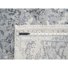 Load image into Gallery viewer, 3&#39;10&quot;x6&#39; Gray Broken Kashan Design Wool With Pure Silk Hand Knotted Oriental Rug FWR380898