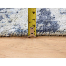 Load image into Gallery viewer, 2&#39;8&quot;x7&#39;8&quot; Hand Knotted Gray Broken Kashan Design Wool With Pure Silk Oriental Runner Rug FWR380976