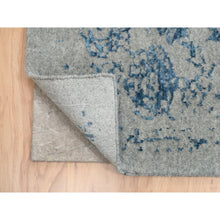 Load image into Gallery viewer, 10&#39;x14&#39; Fine Jacquard With Sickle Leaf Design Wool And Plant Based Silk Hand Loomed Gray Oriental Rug FWR381048