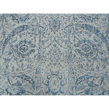 Load image into Gallery viewer, 10&#39;x14&#39; Fine Jacquard With Sickle Leaf Design Wool And Plant Based Silk Hand Loomed Gray Oriental Rug FWR381048